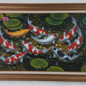 Lukisan "Harmoni Ikan Koi" – Karya Pak Darwis Yogyakarta