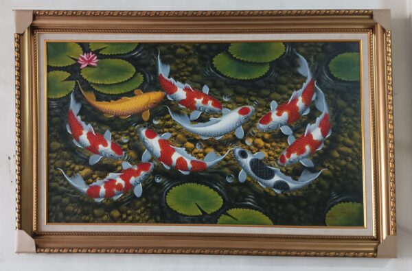 Lukisan "Harmoni Ikan Koi" – Karya Pak Darwis Yogyakarta