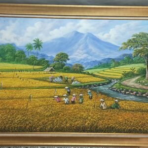 Lukisan "Panen Raya di Kaki Gunung" – Karya Pak Darwis Yogyakarta