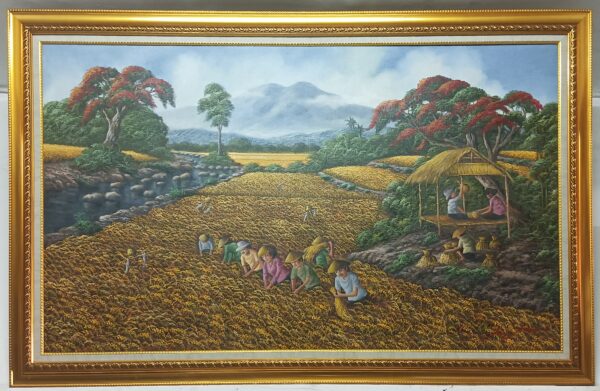 Lukisan "Panen Raya di Lembah Hijau" – Karya Pak Darwis Yogyakarta